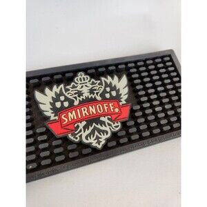 Smirnoff Logo Bar Mat Gutter Spill Mat Man cave Drink Rail Barware Black‎ Red